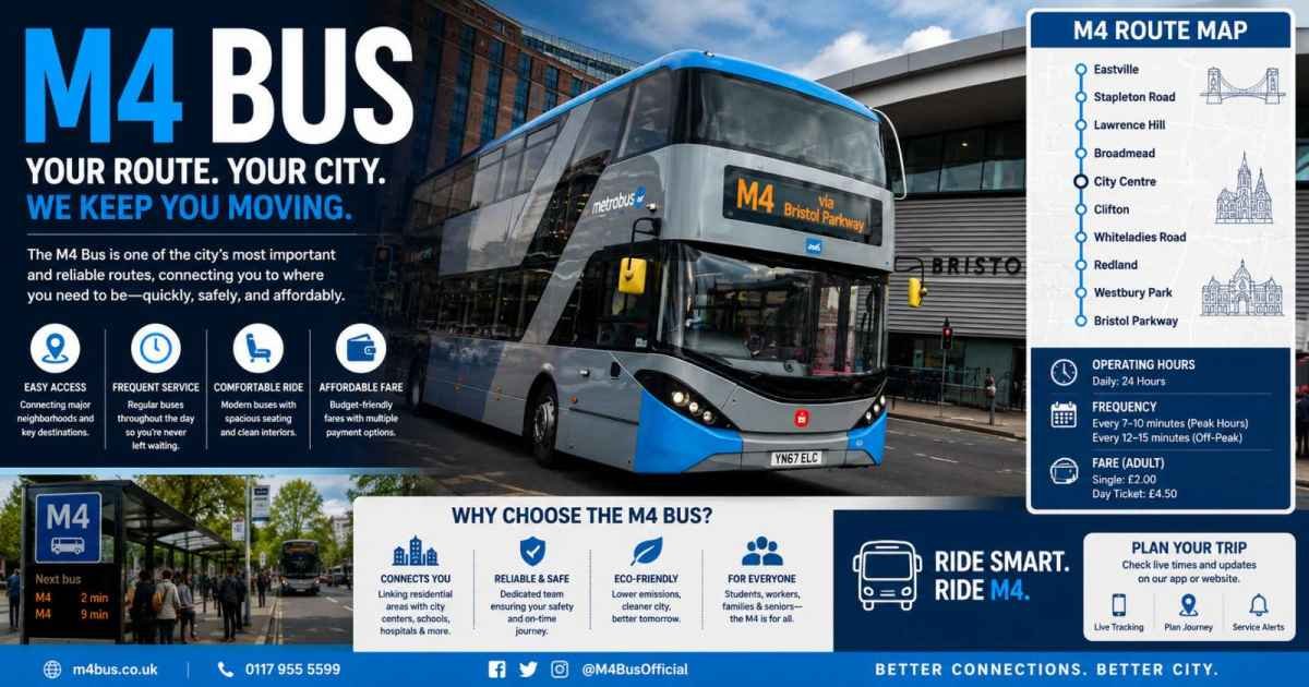 M4 Bus 2026: Complete Guide to Route, Schedule, Stops, Fare and Live Tracking
